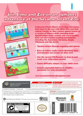 Sesame Street- Elmo's A-to-Zoo Adventure box cover back